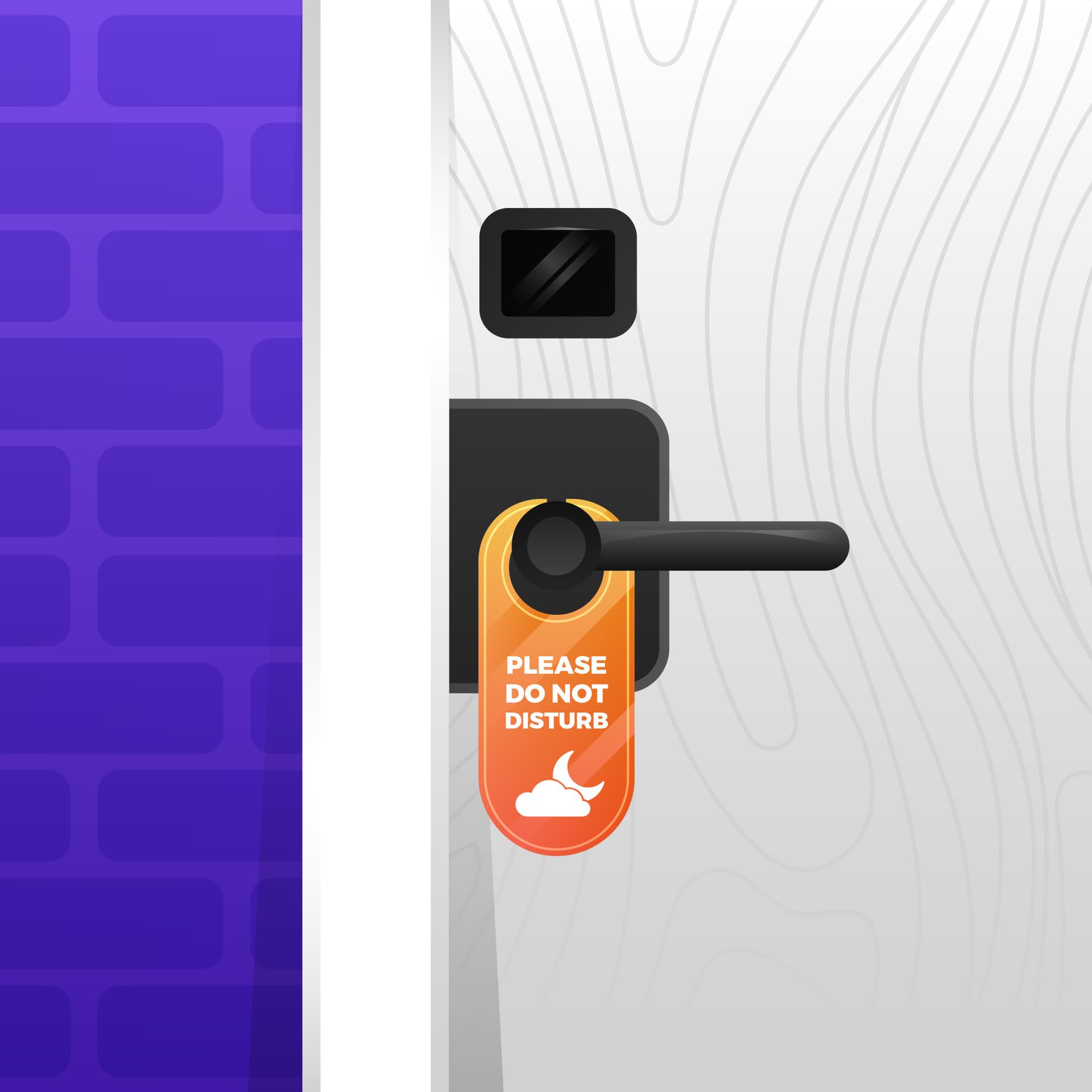 Do not disturb sign on a door